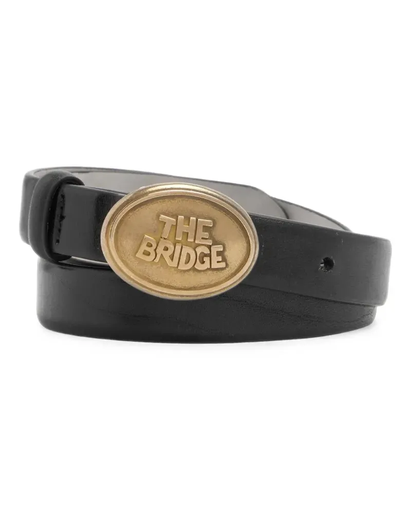 The Bridge Ledergürtel mit Logo-Schild - Schwarz Schwarz