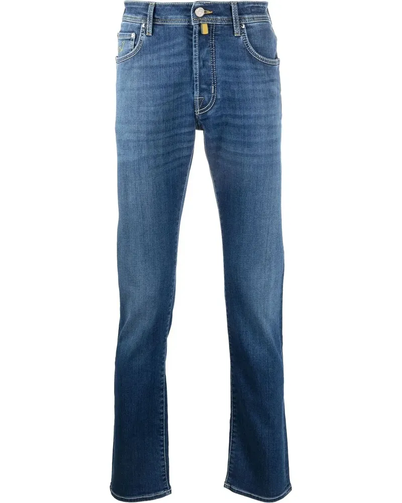 Jacob Cohën Straight-Leg-Jeans mit Kontrastnähten - Blau Blau
