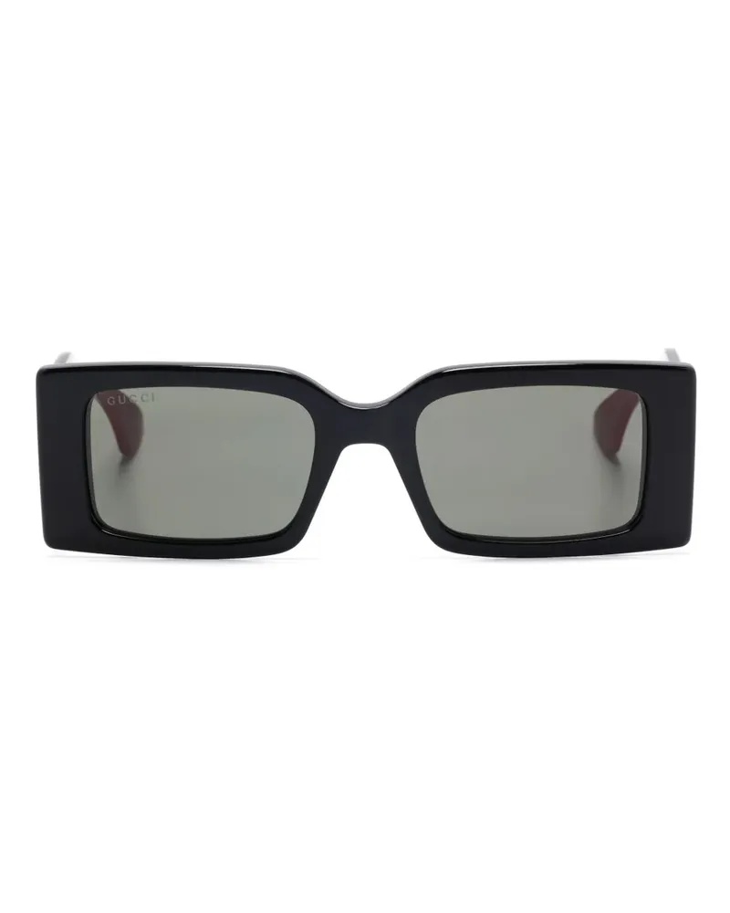 Gucci Sonnenbrille mit eckigem Gestell - Schwarz Schwarz