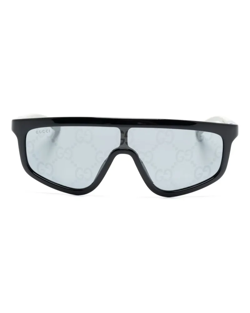 Gucci Sonnenbrille mit Shield-Gestell - Schwarz Schwarz