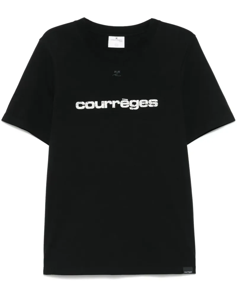 Courrèges AC T-Shirt mit Print - Schwarz Schwarz