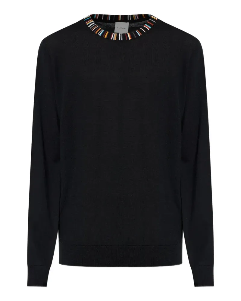 Paul Smith striped-detail crew-neck sweater - Schwarz Schwarz