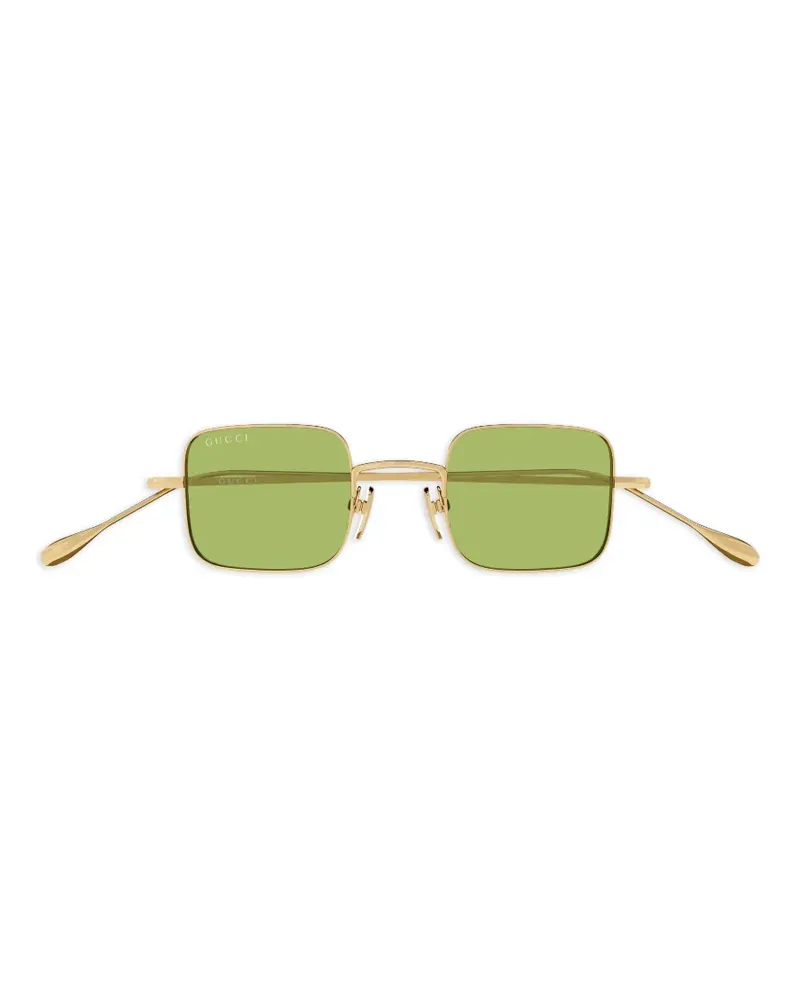 Gucci Sonnenbrille mit eckigem Gestell - Gold Gold