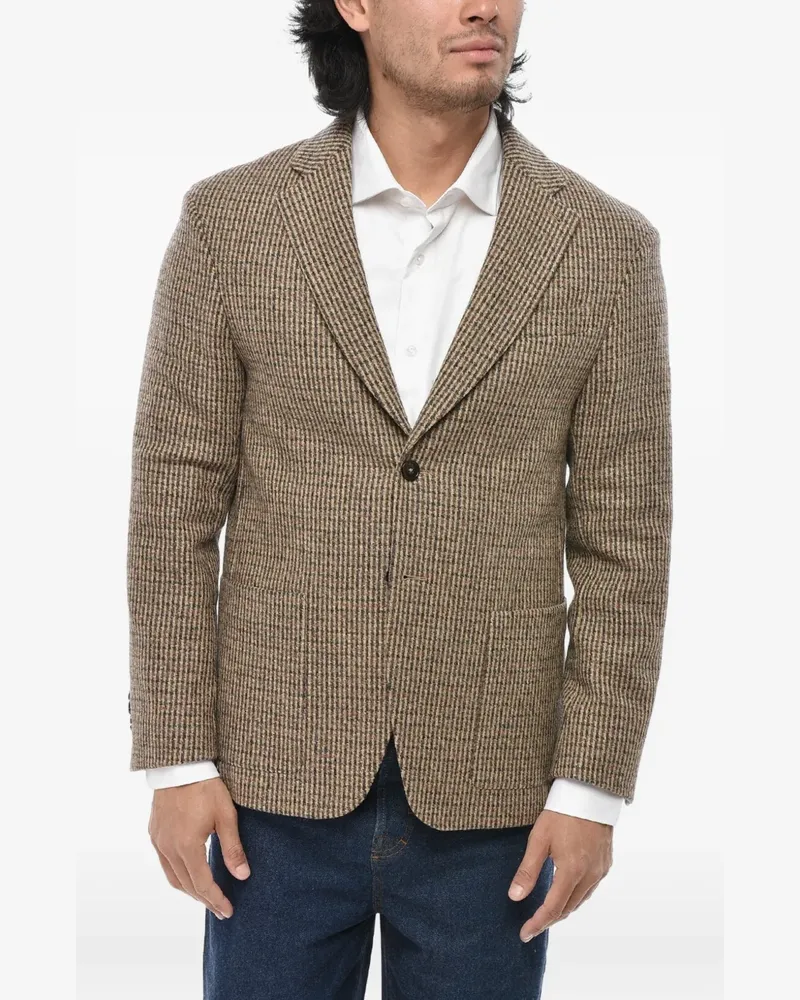 Officine Generale checked wool blazer - Braun Braun