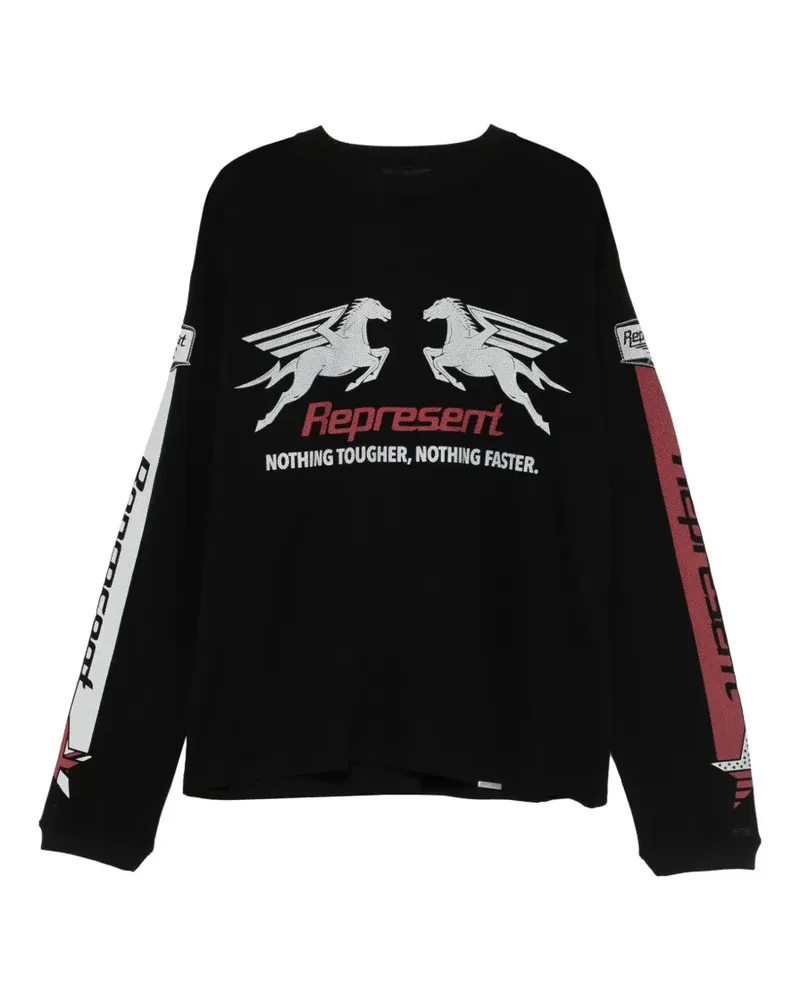 REPRESENT Langarmshirt mit Pegasus - Schwarz Schwarz