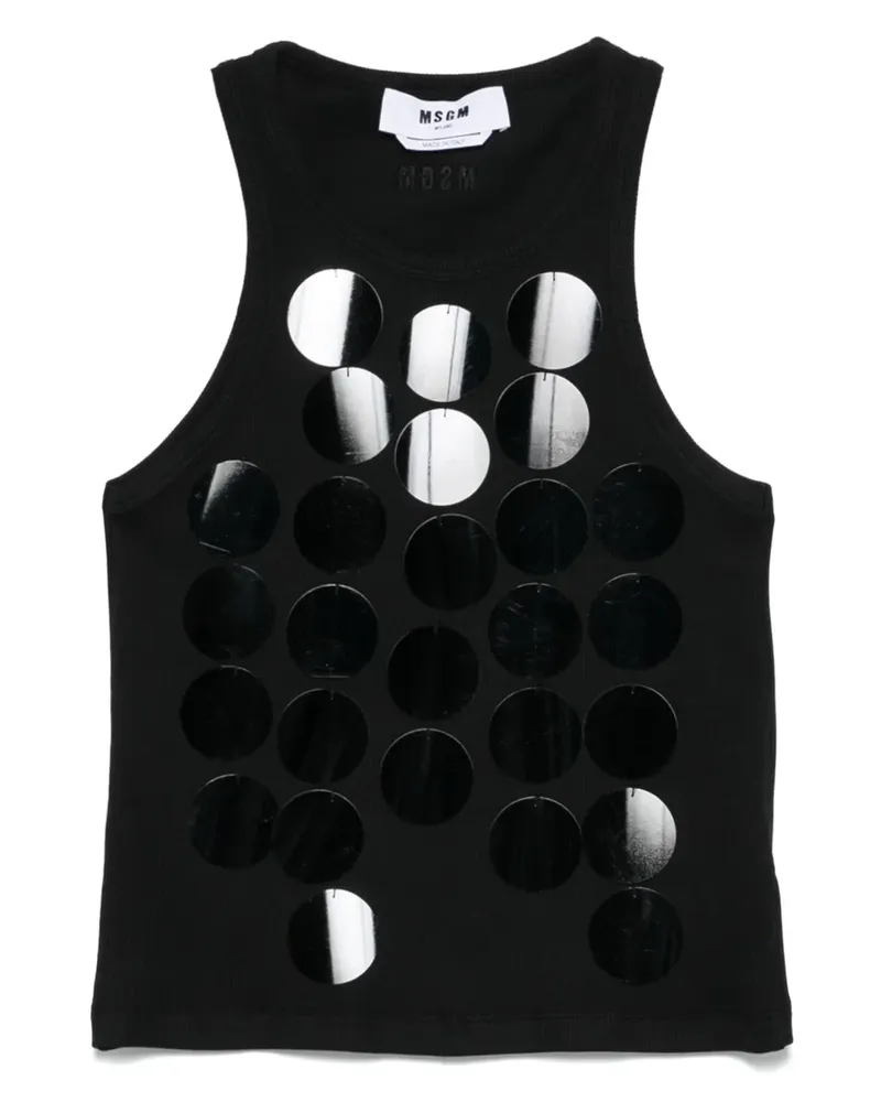 MSGM Tanktop mit Pailletten - Schwarz Schwarz