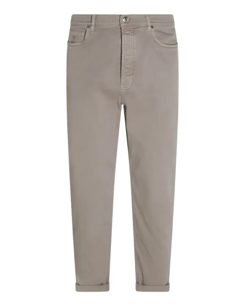 Brunello Cucinelli logo-patch jeans - Nude Nude