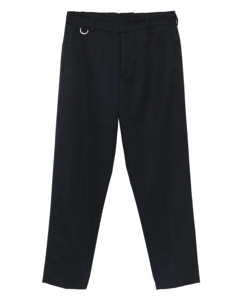 Low Brand ring-detail straight-leg trousers - Blau Blau