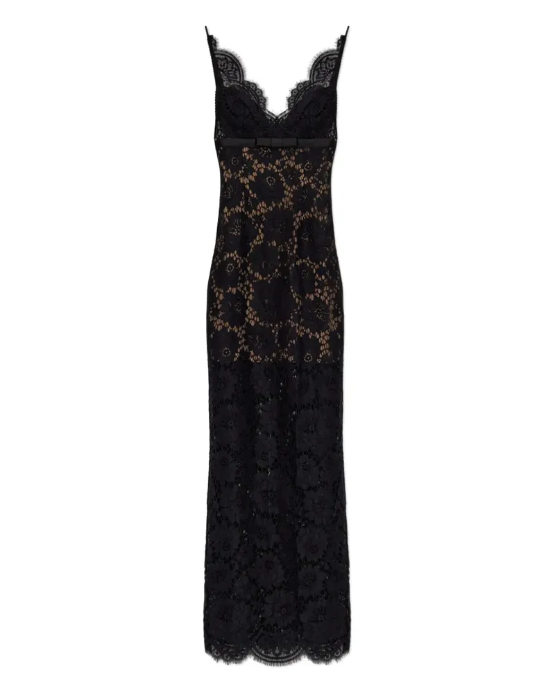 Self-Portrait Maxikleid aus Blumenspitze - Schwarz Schwarz