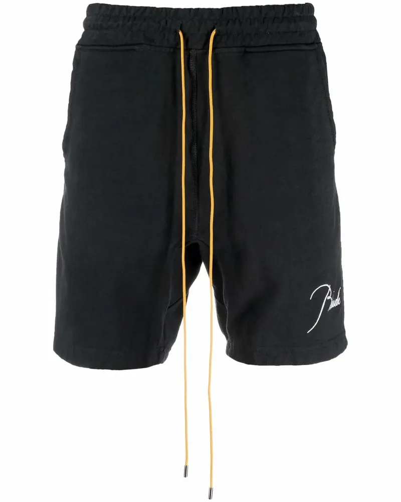 RHUDE Joggingshorts mit Logo-Stickerei - Schwarz Schwarz