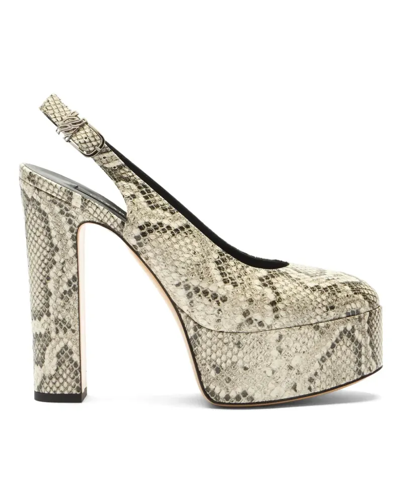 Casadei Patty Plateau-Pumps mit Python-Print - Nude Nude