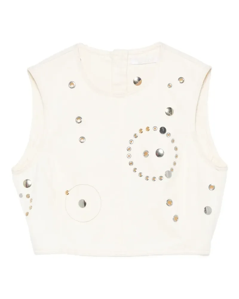 Chloé stud-embellished crop top - Nude Nude