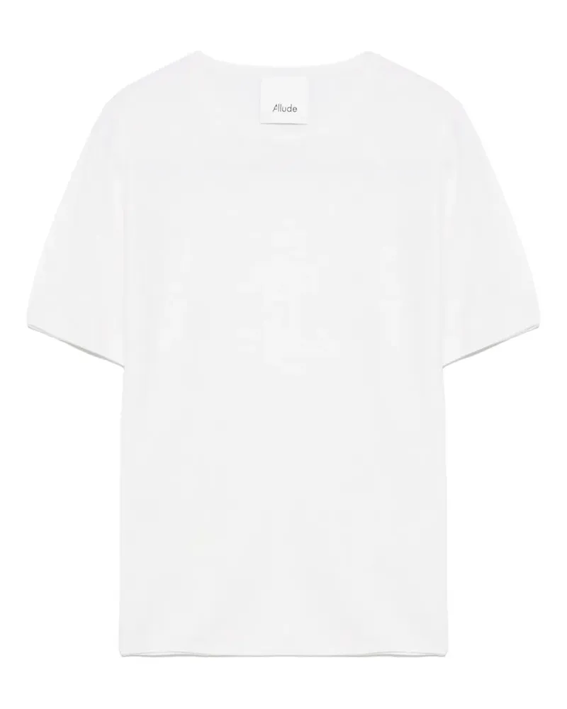 ALLUDE T-Shirt mit rundem Ausschnitt - Weiß Weiß