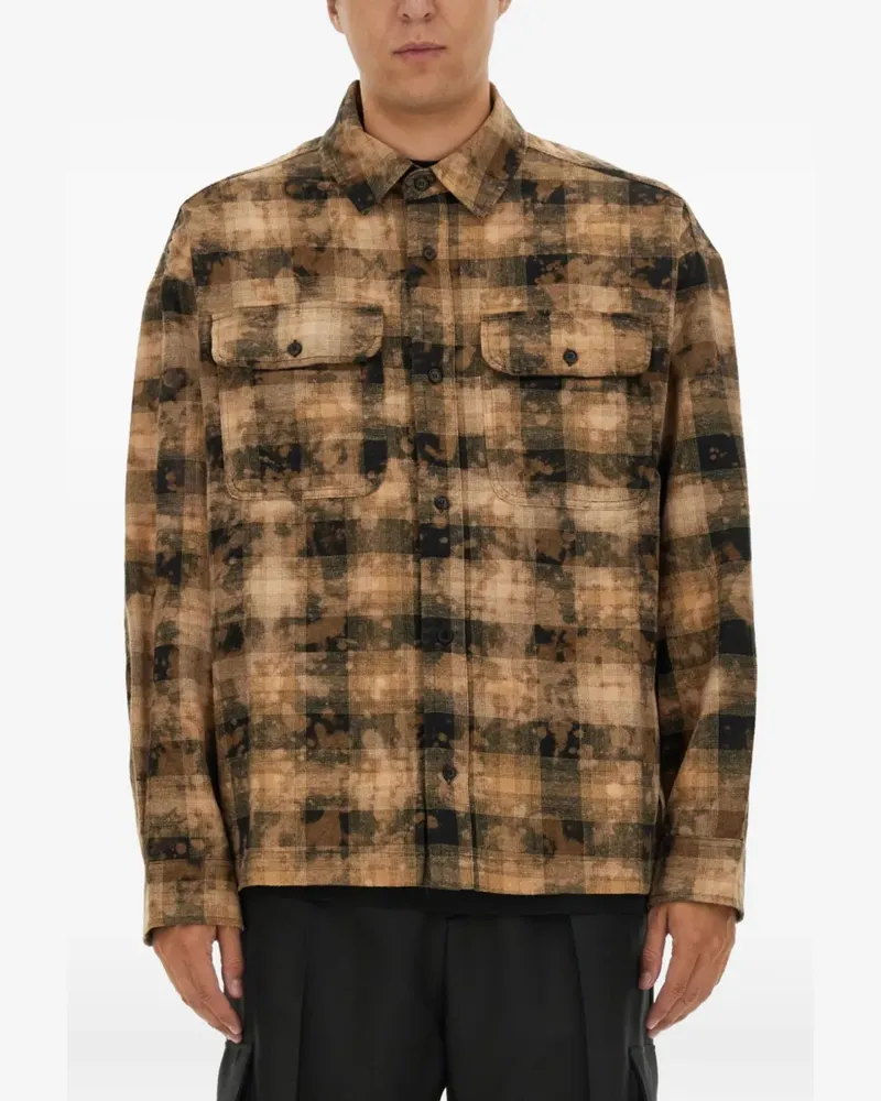 Palm Angels plaid-pattern chest-pocket shirt - Braun Braun