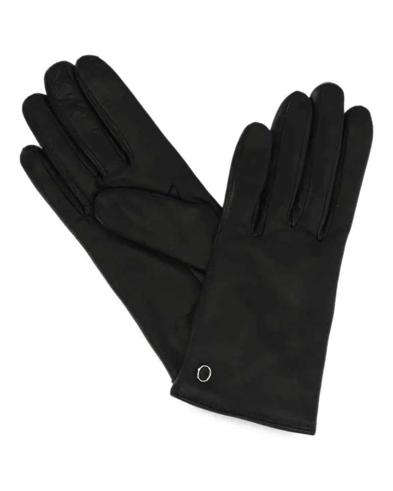 Orciani logo-plaque leather gloves - Schwarz Schwarz