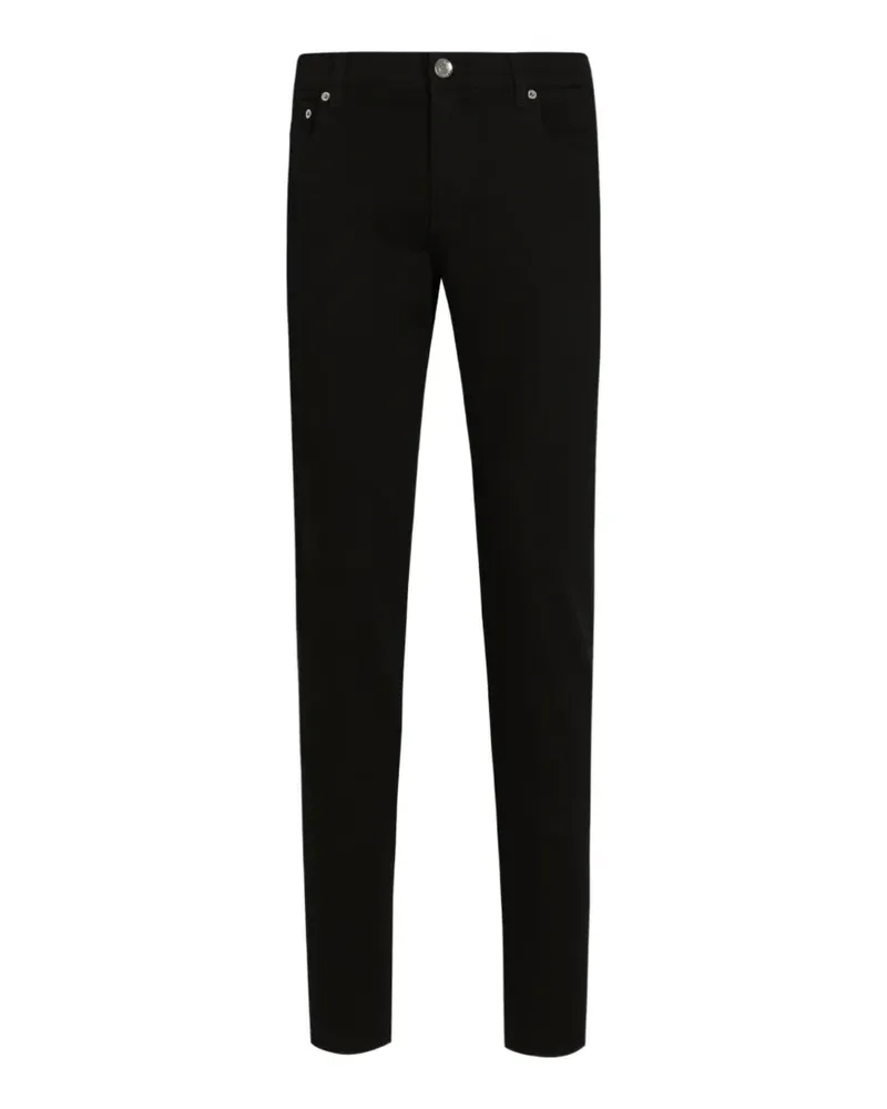 Dolce & Gabbana Skinny-Jeans mit Logo-Applikation - Schwarz Schwarz