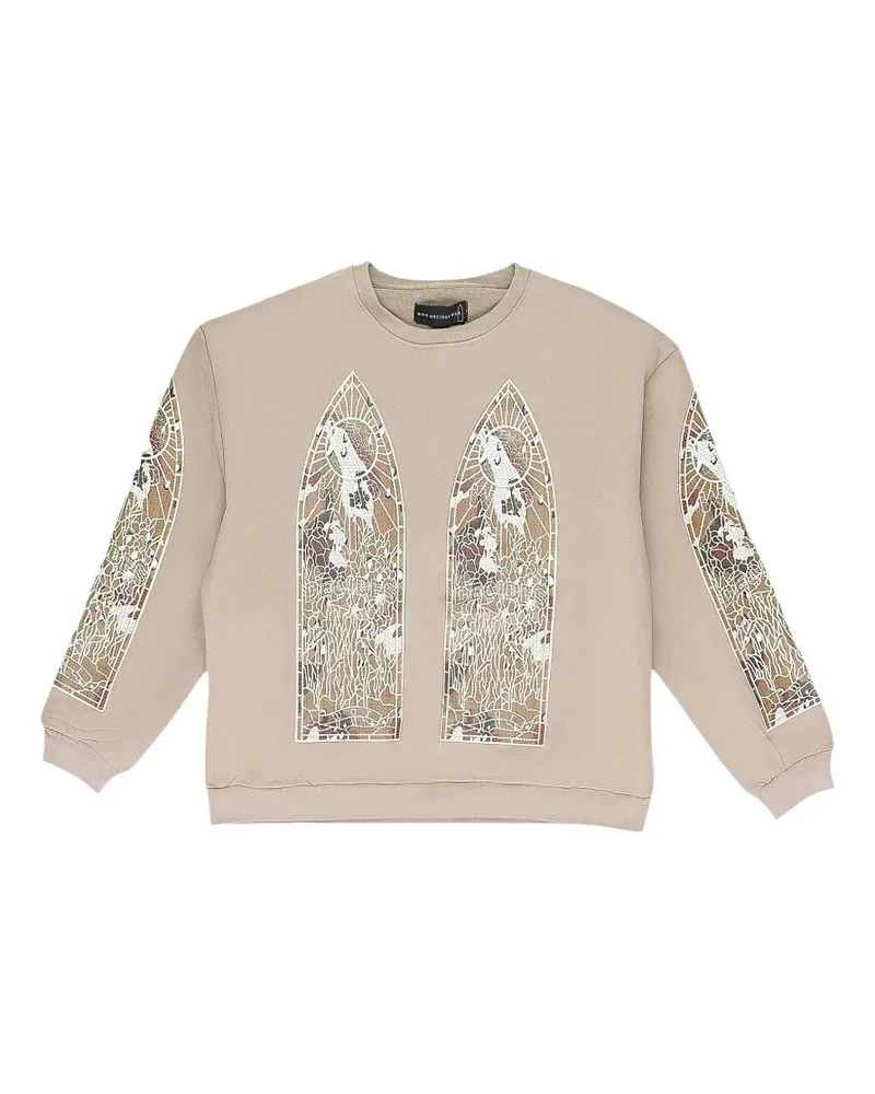 WHO DECIDES WAR crew-neck sweatshirt - Nude Nude