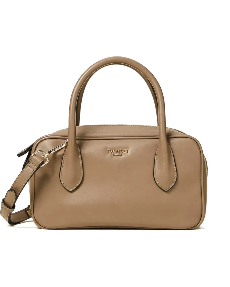 Twin-Set Tote Bag mit Reißverschluss - Braun Braun