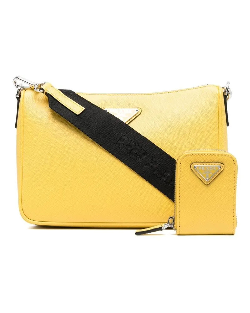 Prada Schultertasche aus Saffiano-Leder - Gelb Gelb