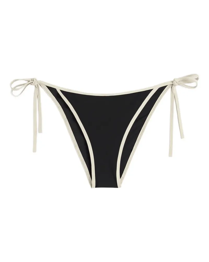 Totême Stripe Tie Bikinihöschen - Schwarz Schwarz