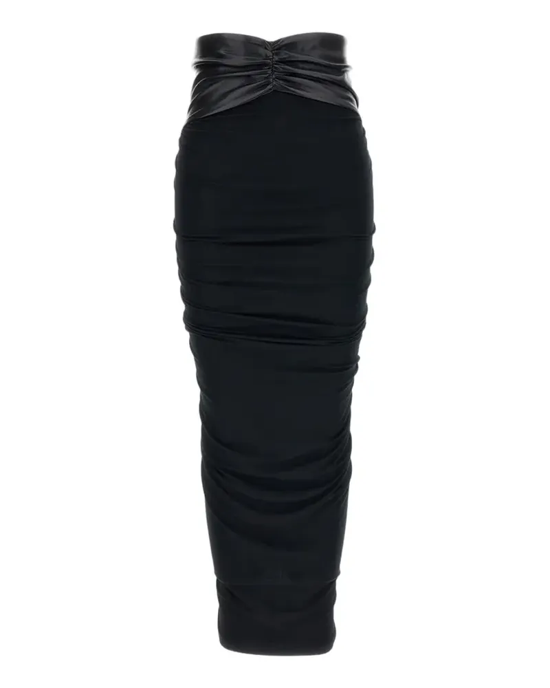ANDAMANE Ursula draped midi skirt - Schwarz Schwarz