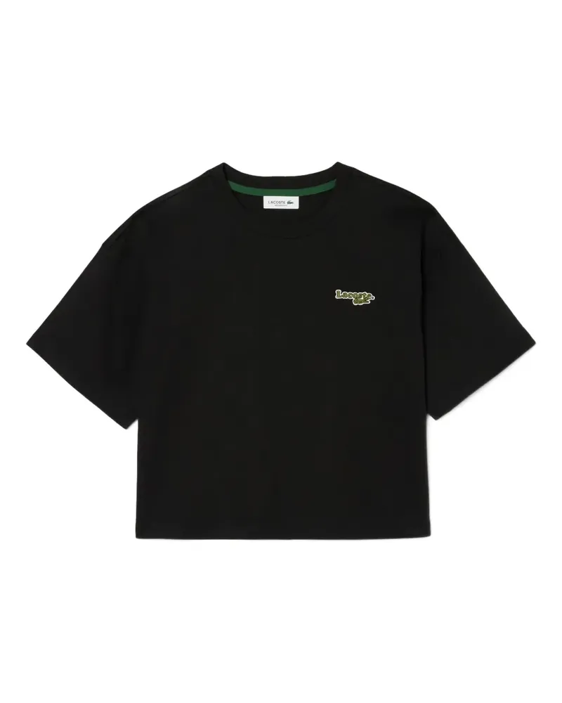 Lacoste T-Shirt mit Logo-Patch - Schwarz Schwarz