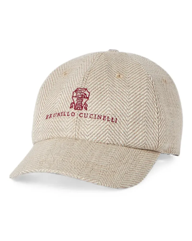 Brunello Cucinelli Baseballkappe mit Logo-Stickerei - Nude Nude