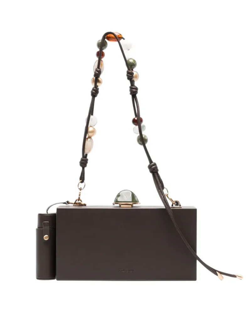 Cult Gaia The Backgammon Clutch - Braun Braun