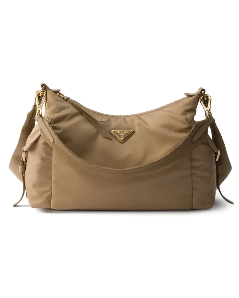 Prada Große Explore Schultertasche - Nude Nude