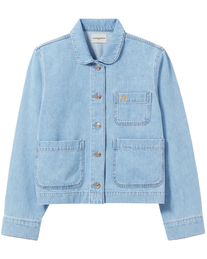 Claudie Pierlot Jeansjacke mit Bubikragen - Blau Blau