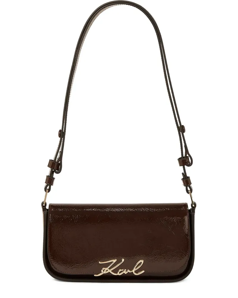 Karl Lagerfeld K/Signature Naplak Schultertasche - Braun Braun