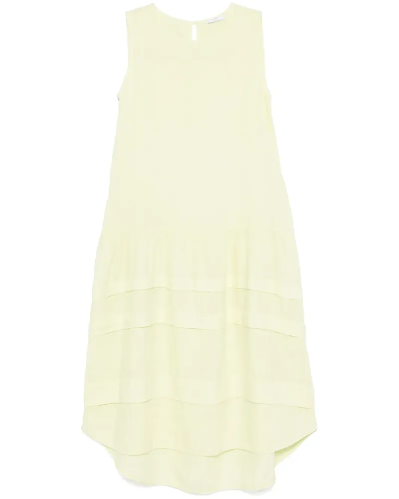 Peserico Midikleid aus Leinen - Gelb Gelb