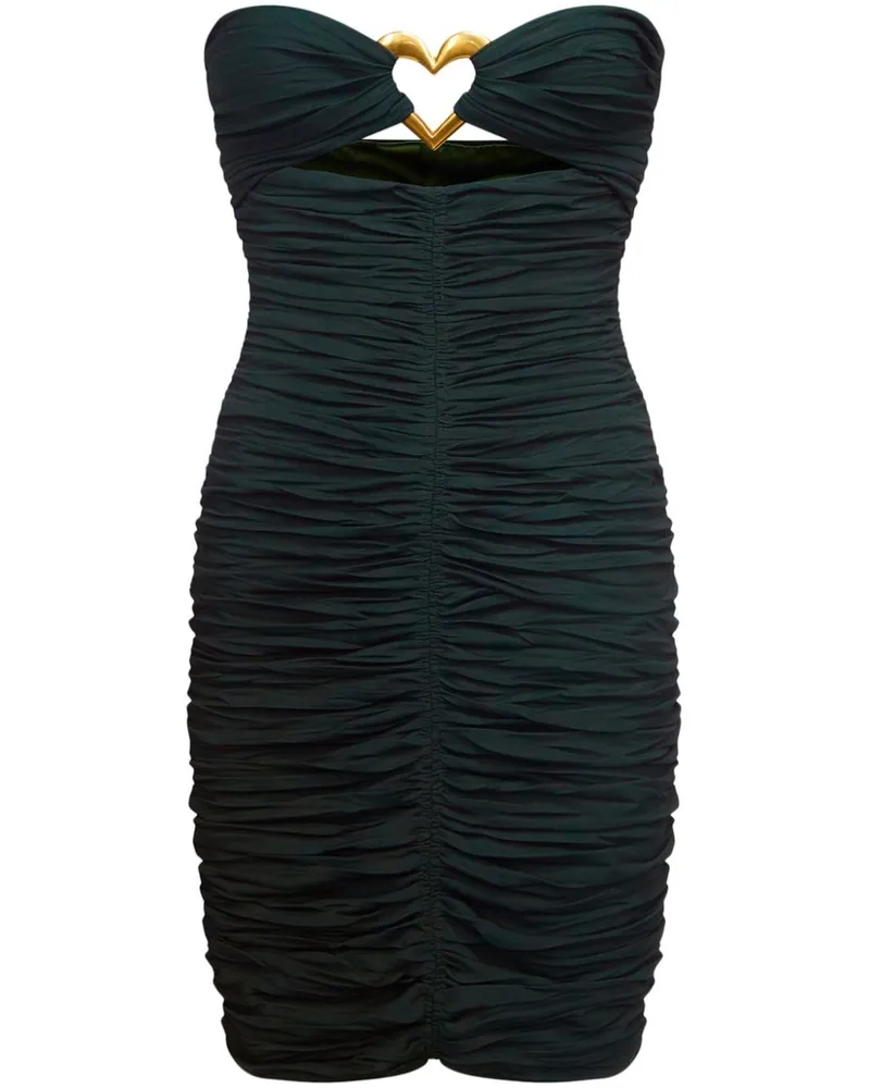 Area Gerafftes Minikleid mit Herz-Ring - Grün Grün