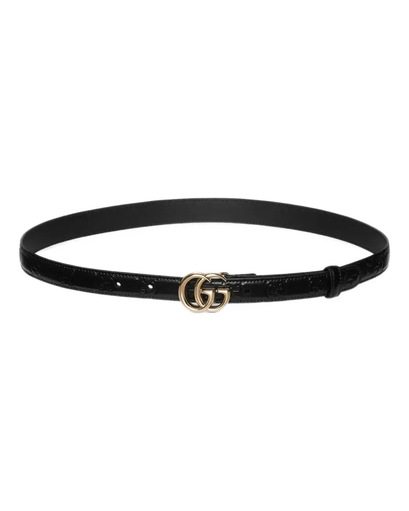 Gucci Double G buckle leather belt - Schwarz Schwarz