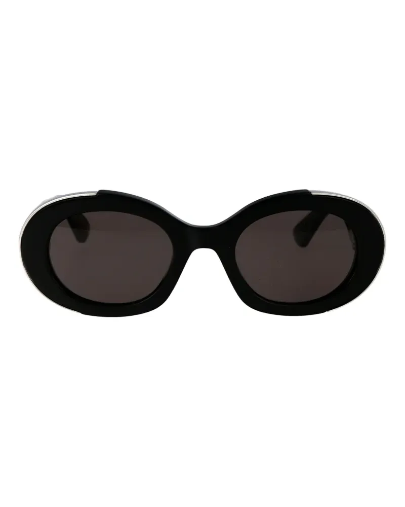 Alexander McQueen oval-frame sunglasses - Schwarz Schwarz