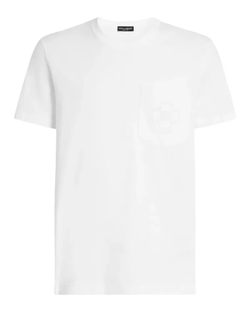 Dolce & Gabbana T-Shirt mit Logo-Stickerei - Weiß Weiß