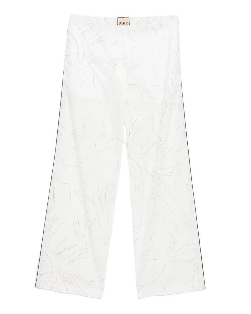PLAN C Tapered-Hose aus Popeline - Weiß Weiß
