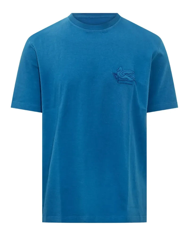 Etro Roma logo-embroidered T-shirt - Blau Blau