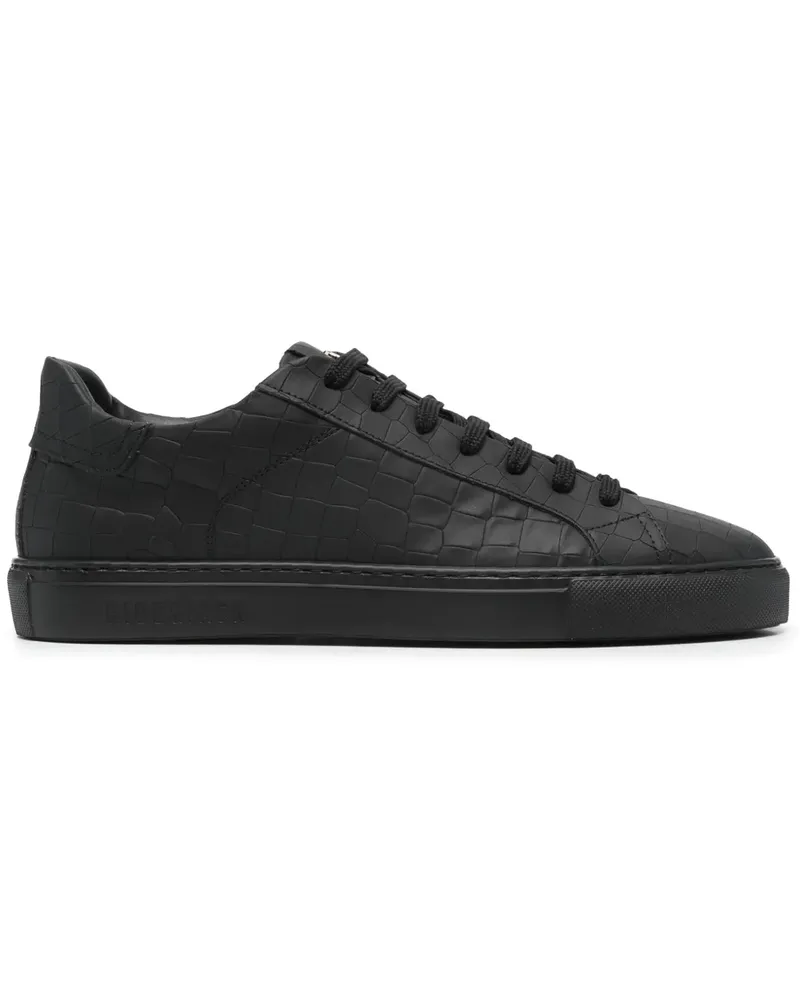 Hide & Jack Essence Sneakers mit Kroko-Optik - Schwarz Schwarz