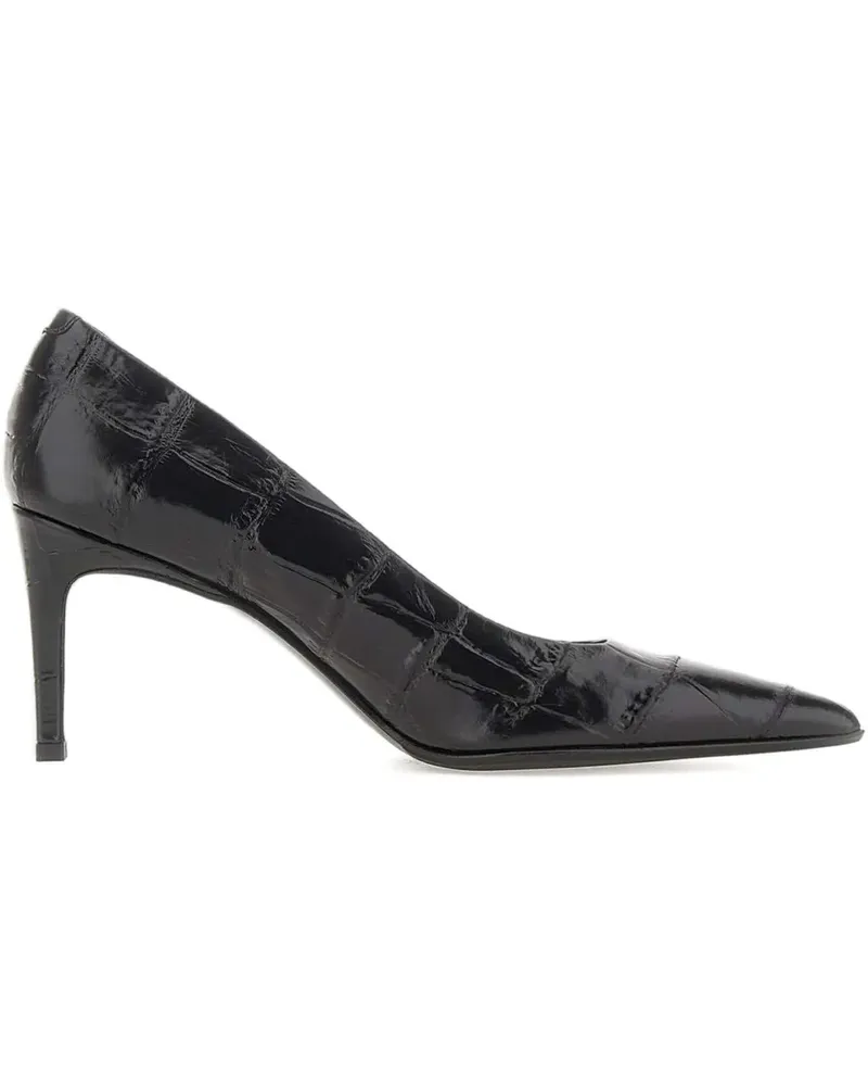 Sergio Levantesi Grace Pumps mit Kroko-Effekt 80mm - Schwarz Schwarz
