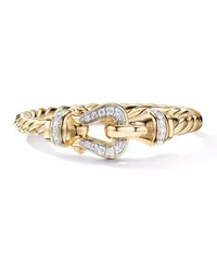 David Yurman 18kt Petite Buckle Gelbgoldring mit Diamanten Gold