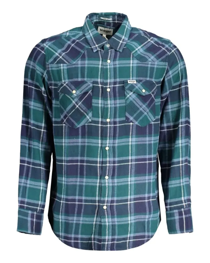 Wrangler plaid-pattern cotton shirt - Grün Grün