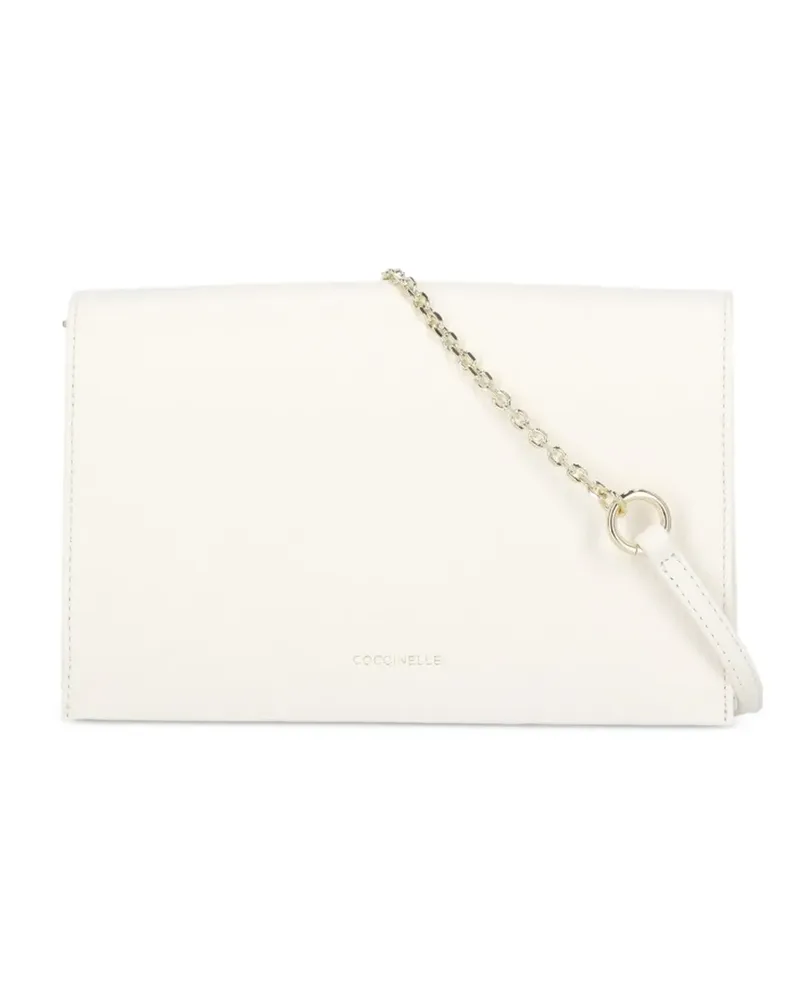 Coccinelle pebbled-leather clutch bag - Nude Nude