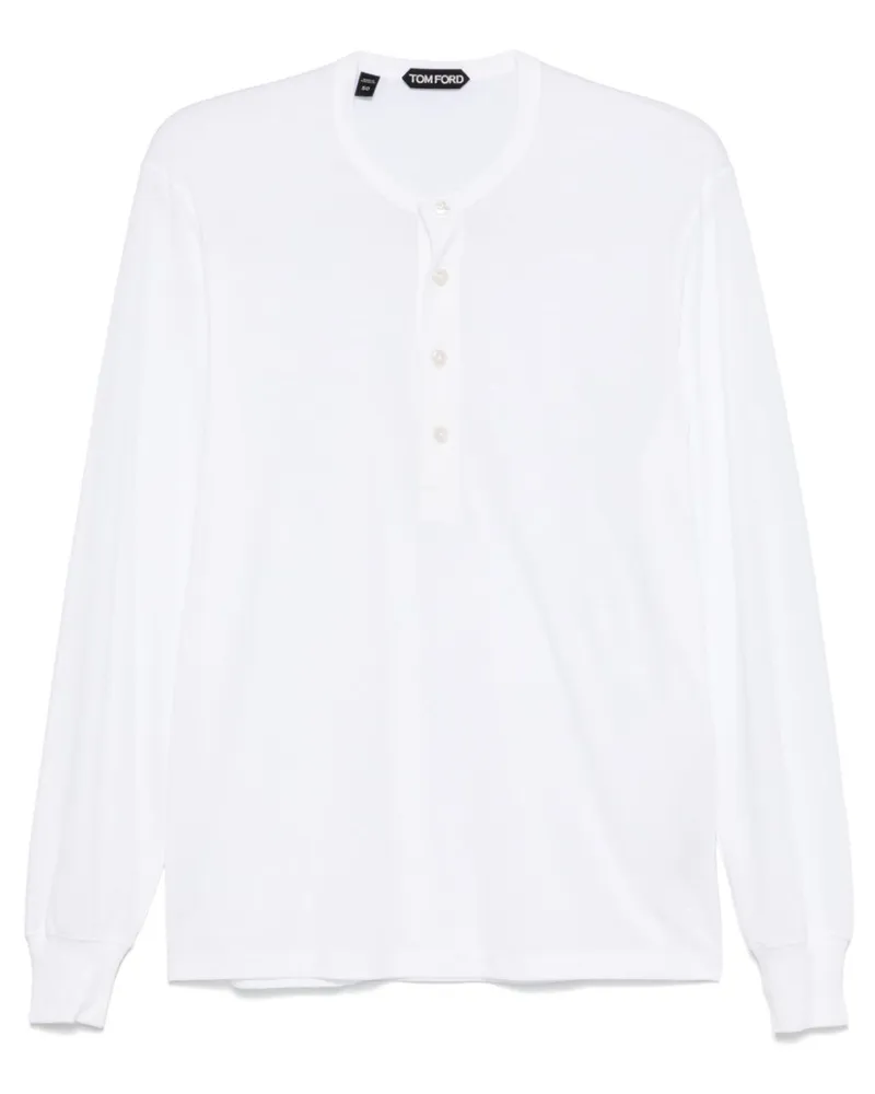 Tom Ford Pullover mit Henley-Kragen - Weiß Weiß