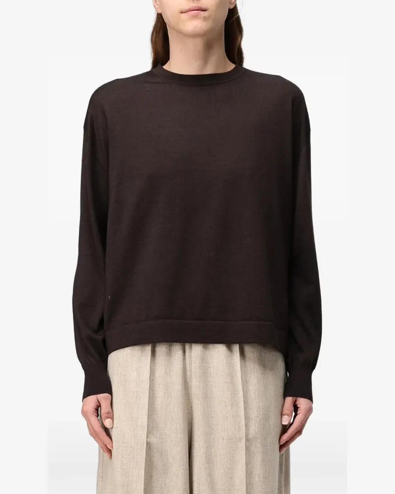 AGNONA keyhole-detail fine-knit sweater - Braun Braun