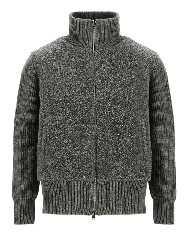 Herno Gerippter Resort Cardigan - Grau Grau