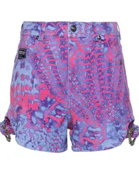 Versace Jeans Animalier Jeans-Shorts Rosa