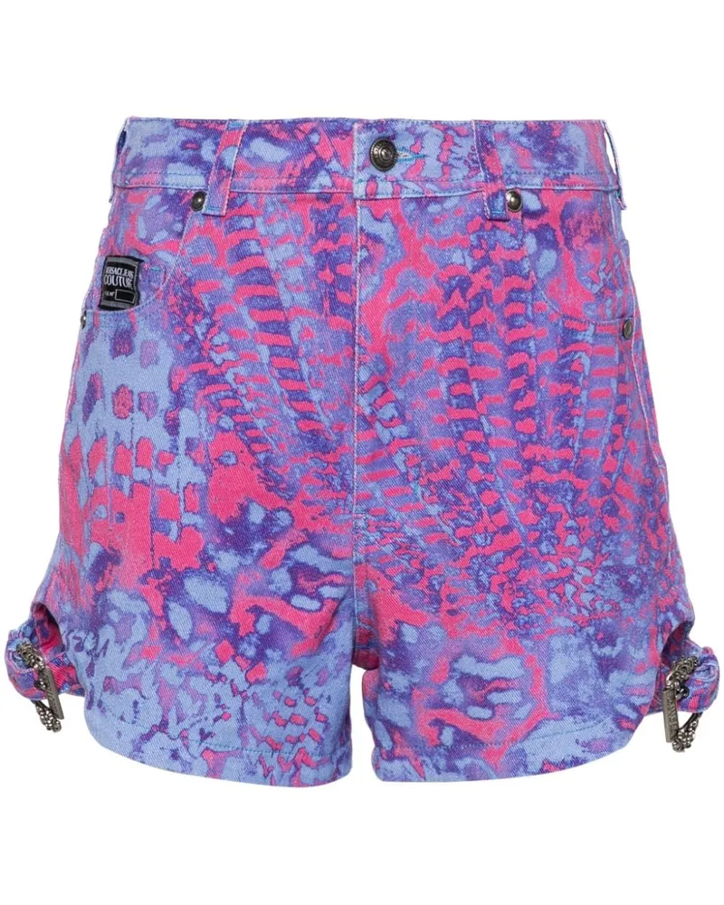 Versace Jeans Animalier Jeans-Shorts Rosa