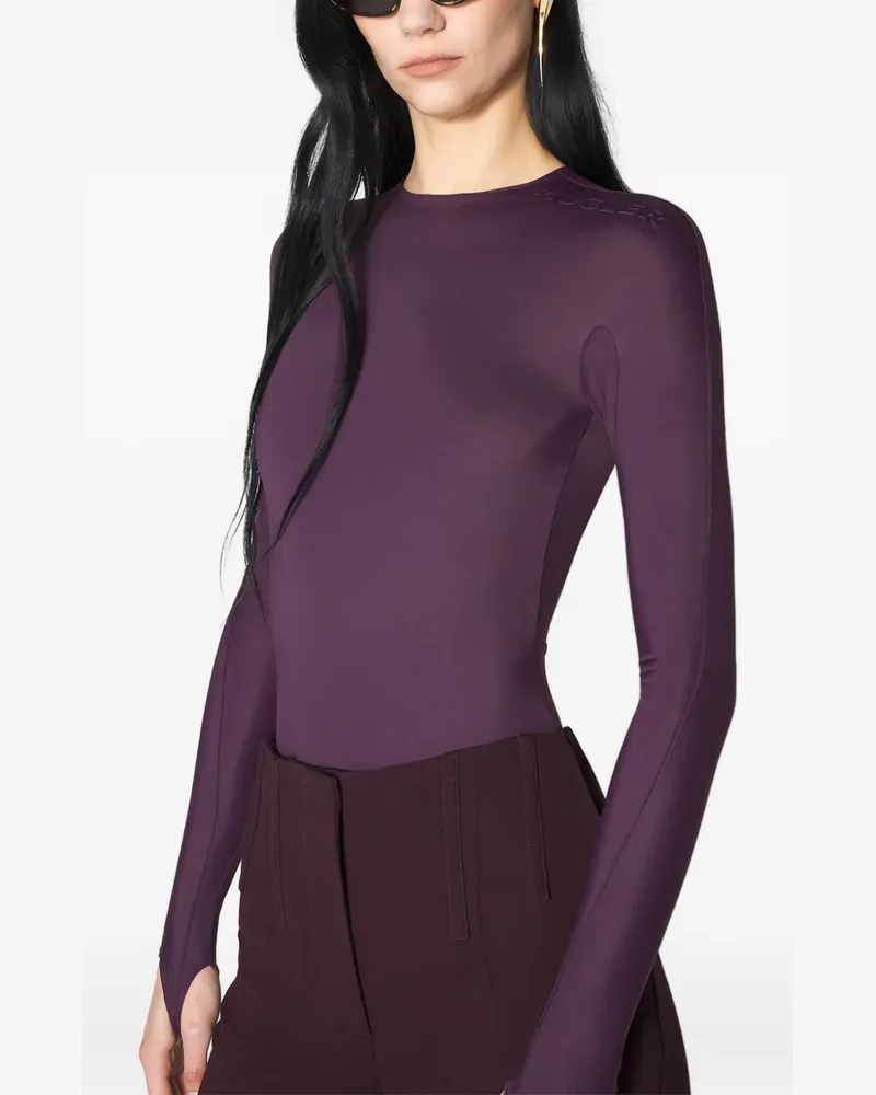 Thierry Mugler Body mit Logo-Prägung - Violett Violett