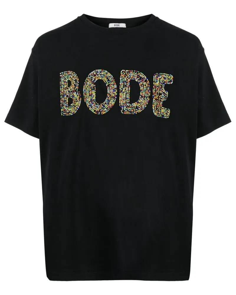 BODE T-Shirt mit Logo-Verzierung - Schwarz Schwarz